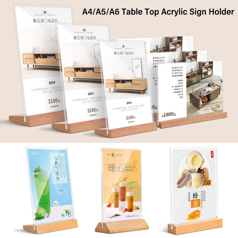 Document Holder Stand - Durable Acrylic Table Top Sign Holder