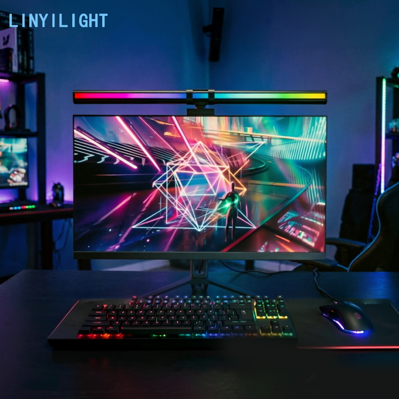 60/80cm RGB Light LED Monitor  - Home Office Work Table ulasan dan harga