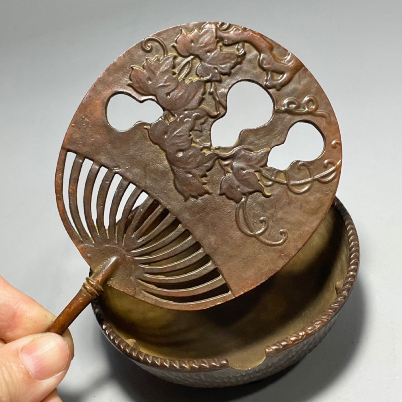 Antique Copper Palm-Leaf Fan I - Home Office Layout ulasan dan harga