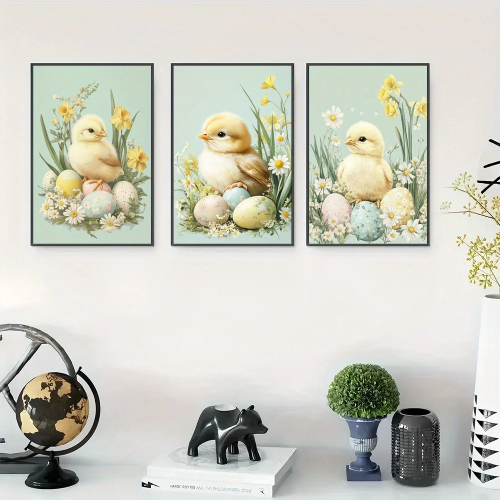 3pcs Unframed Spring Wall Art  - Home Office Or ulasan dan harga
