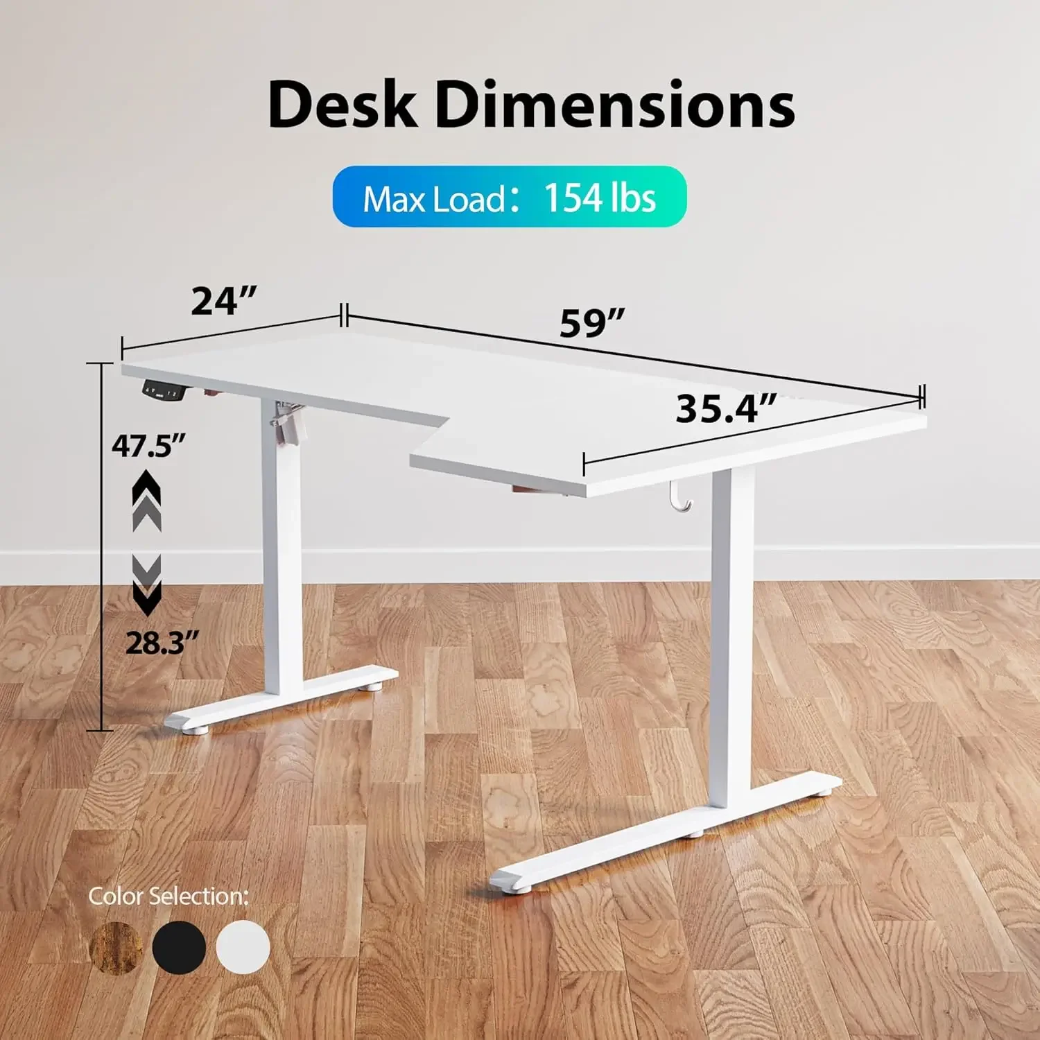 L Shaped Electric Standing Des - Home Office Work Table ulasan dan harga