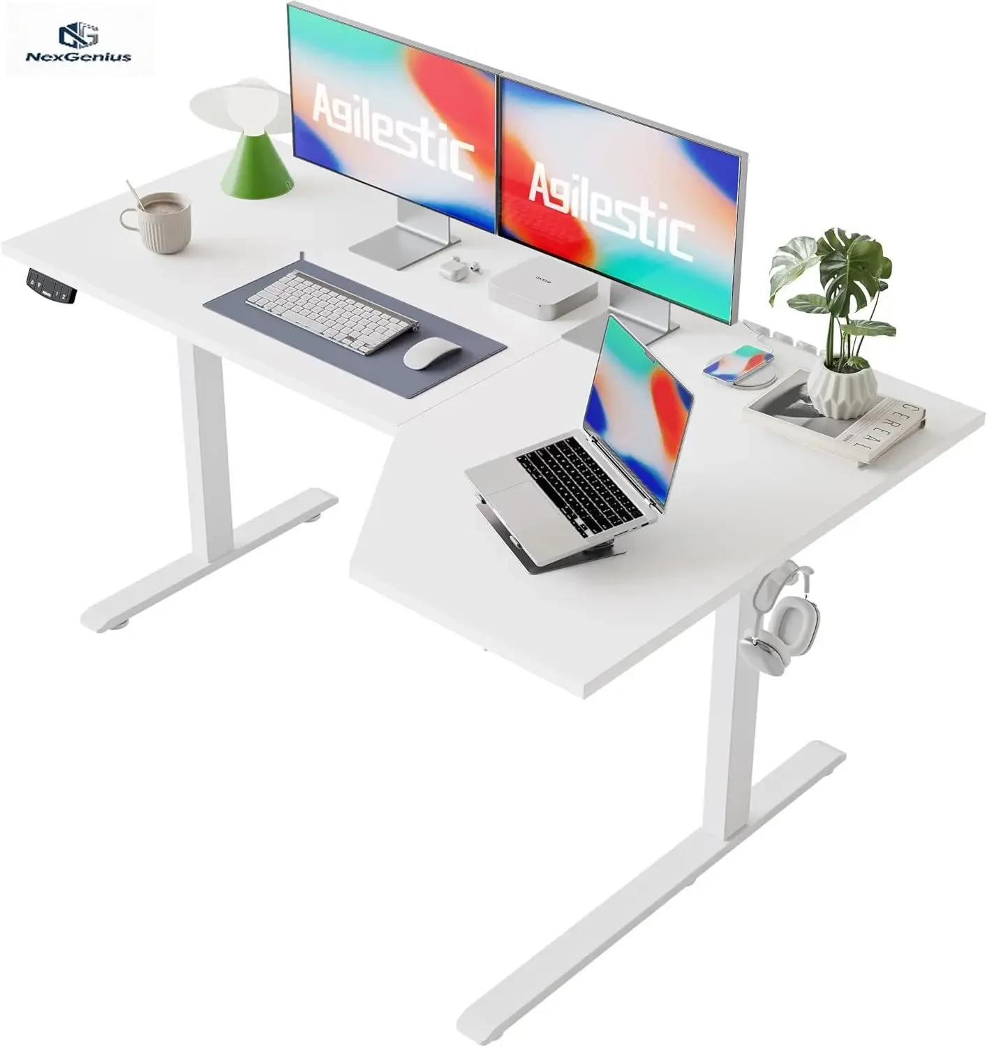 L Shaped Electric Standing Des - Home Office Work Table ulasan dan harga