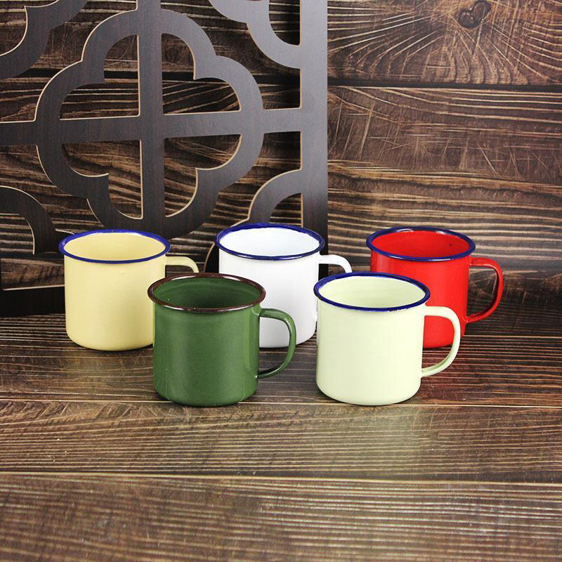 【M】Enamel Drinking Mugs Multip - Home Office Logo ulasan dan harga