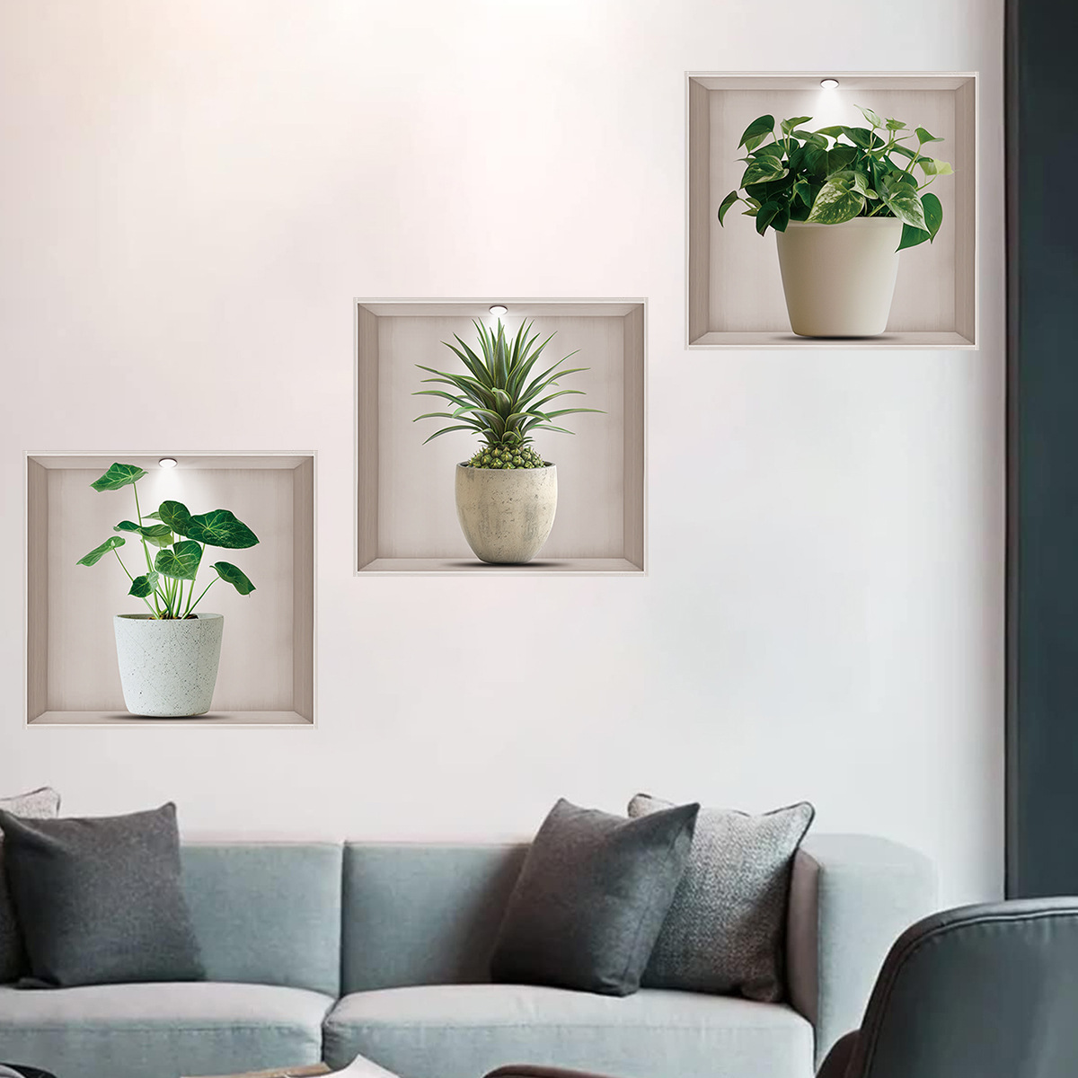 Flower Pots, Green Plants, Wal - Home Office Layout ulasan dan harga