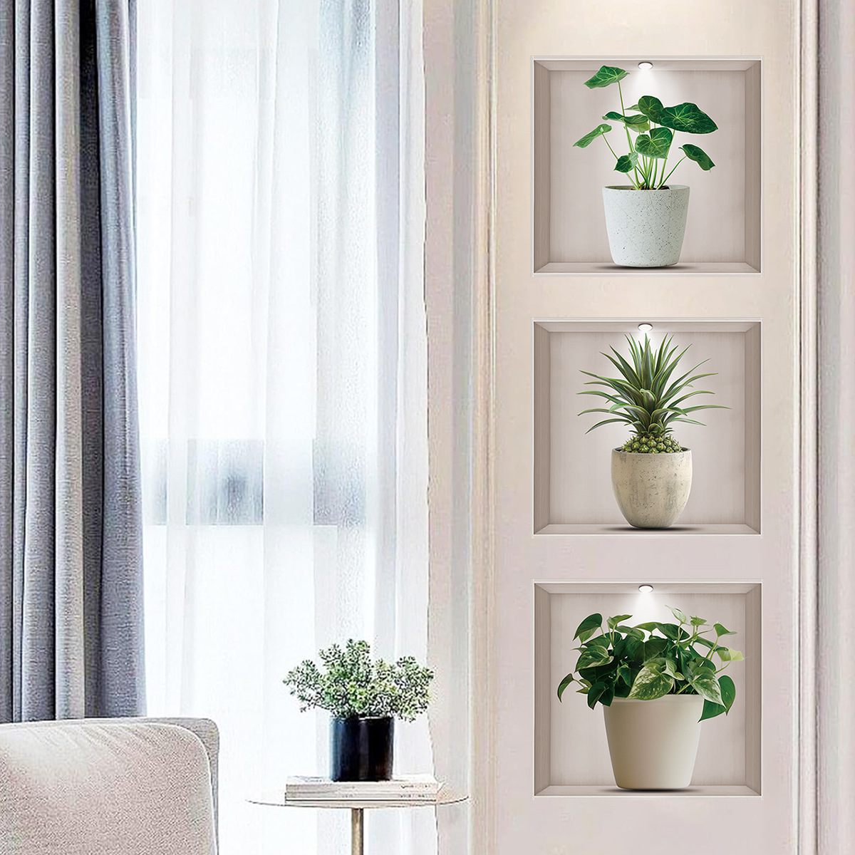 Flower Pots, Green Plants, Wal - Home Office Layout ulasan dan harga