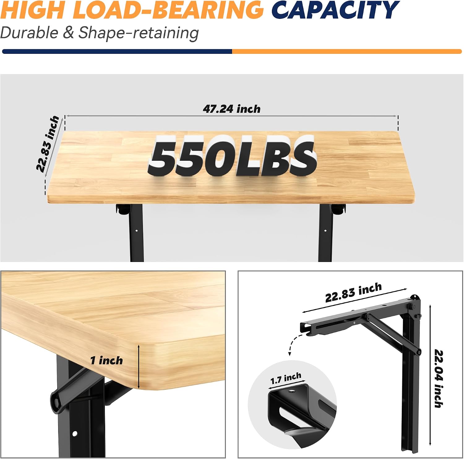 Wall Mounted Folding Workbench - Home Office Work Table ulasan dan harga