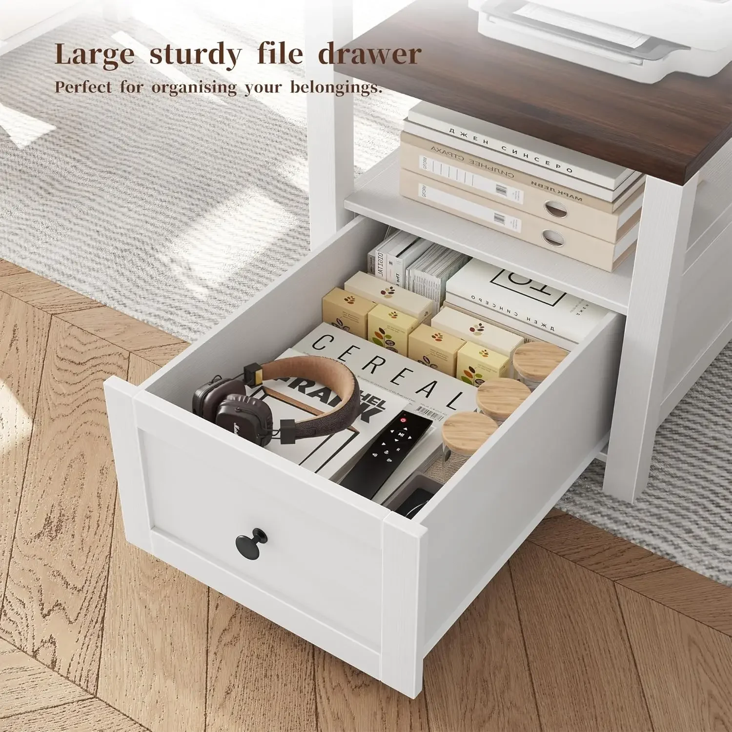 White Gaming Desk With Drawer  - Home Office Work Table ulasan dan harga